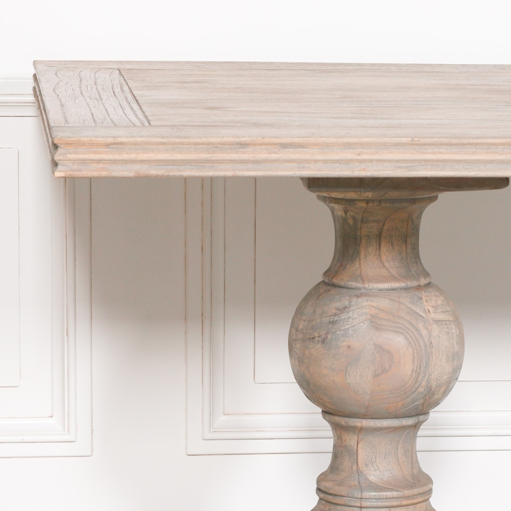 Product photograph of Rustic White Cedar 10 Seater Double Pedestal Dining Table - 240cm from Choice Furniture Superstore.