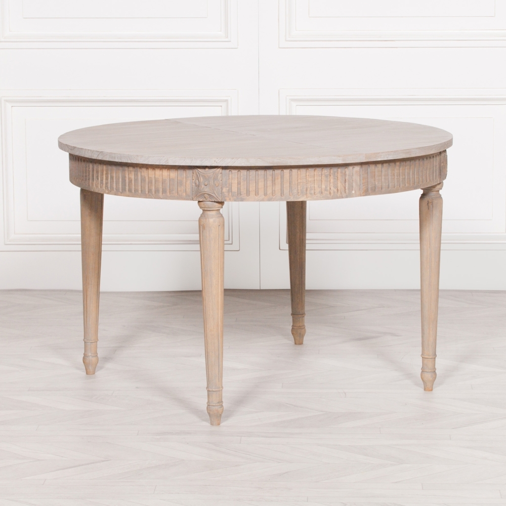 Product photograph of Rustic White Cedar 4 To 8 Seater Oval Large Extending Dining Table - 117cm-206cm from Choice Furniture Superstore.