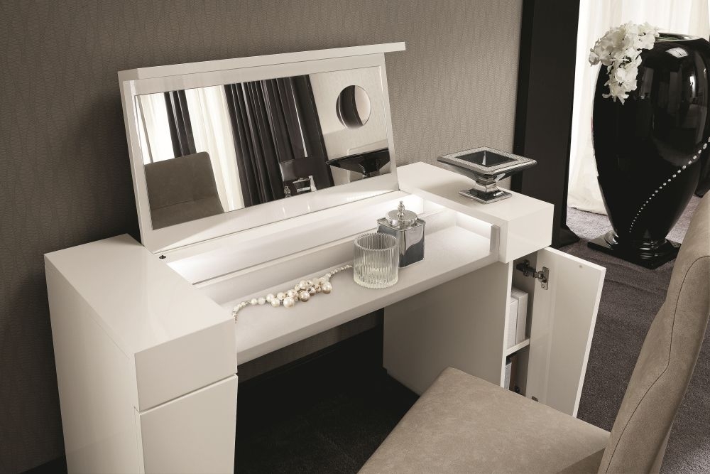 Product photograph of Canova White High Gloss Dressing Table from Choice Furniture Superstore.