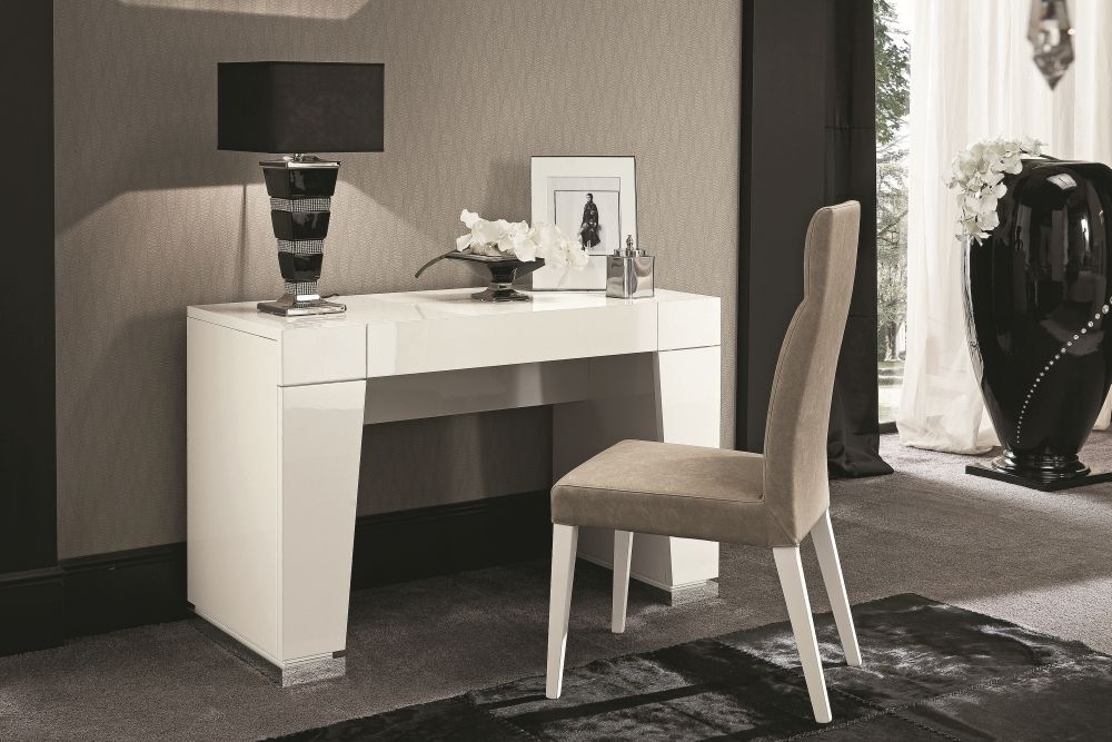 Product photograph of Canova White High Gloss Dressing Table from Choice Furniture Superstore.