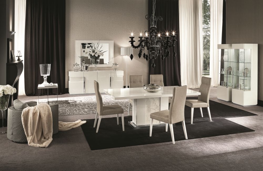 Product photograph of Alf Italia Canova White High Gloss Extending Dining Table from Choice Furniture Superstore.