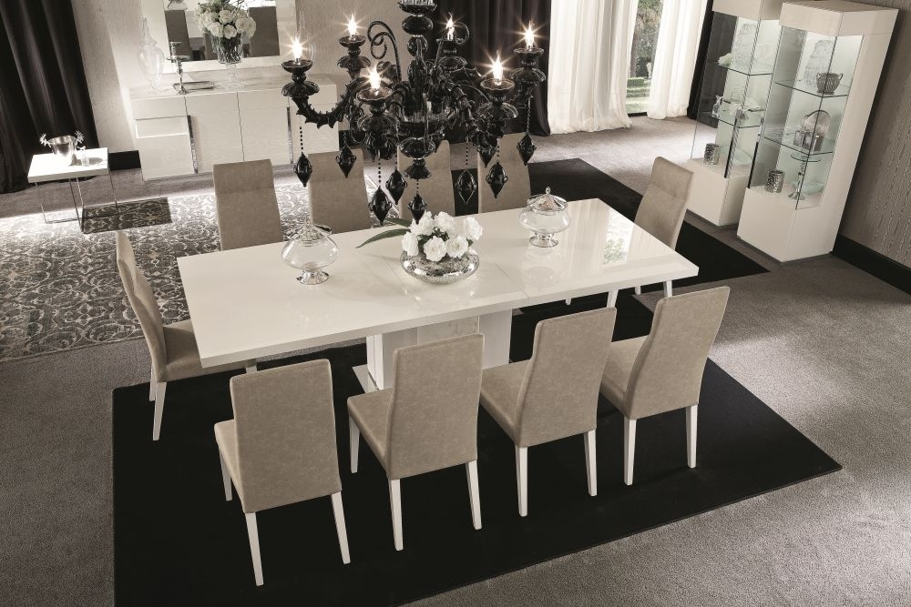 Product photograph of Alf Italia Canova White High Gloss Large Extending Dining Table from Choice Furniture Superstore.