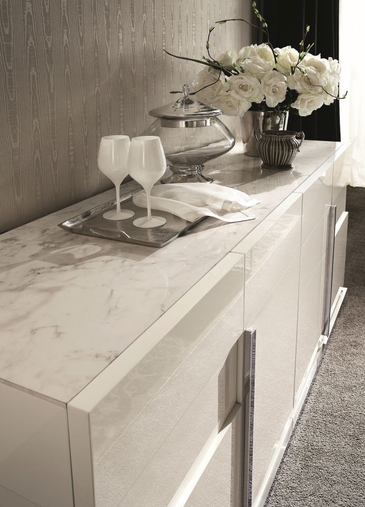 Product photograph of Alf Italia Canova White High Gloss 4 Door Buffet Sideboard from Choice Furniture Superstore.