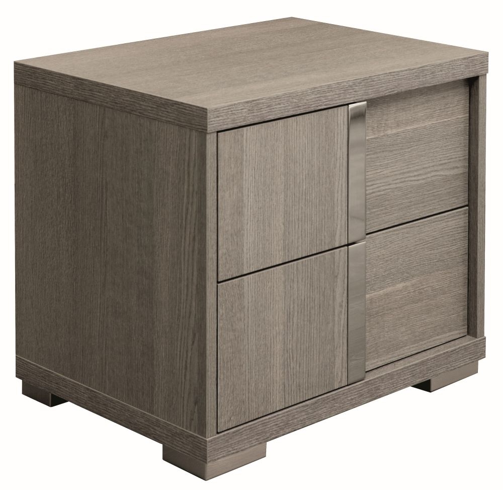 Product photograph of Tivoli Grey Wooden Bedside Cabinet - Left from Choice Furniture Superstore.