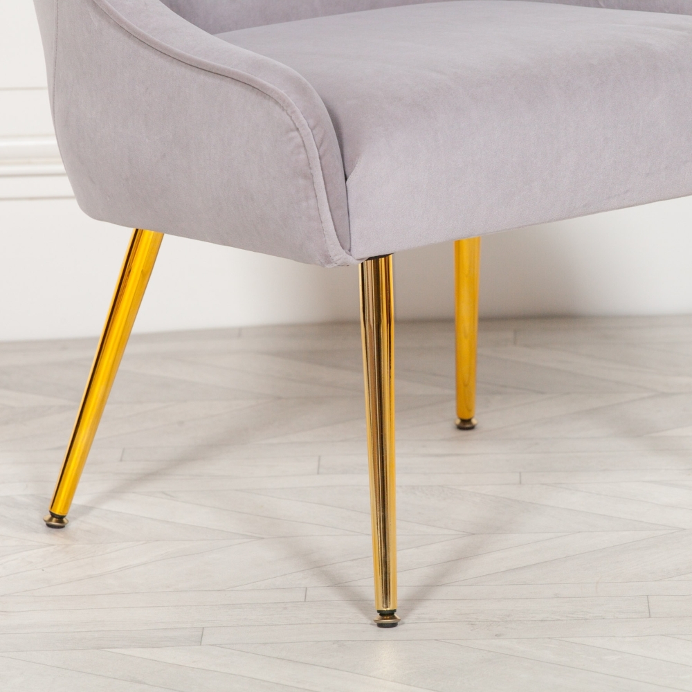 Product photograph of Velvet Chair With Golden Legs from Choice Furniture Superstore.