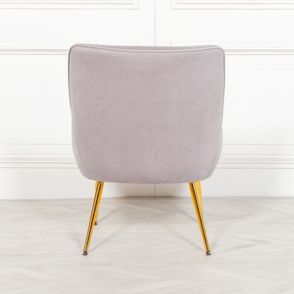Product photograph of Velvet Chair With Golden Legs from Choice Furniture Superstore.