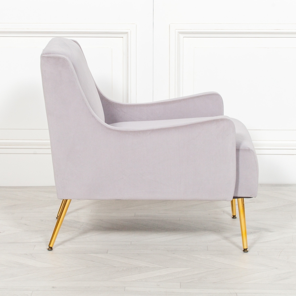 Product photograph of Grey Velvet Armchair from Choice Furniture Superstore.