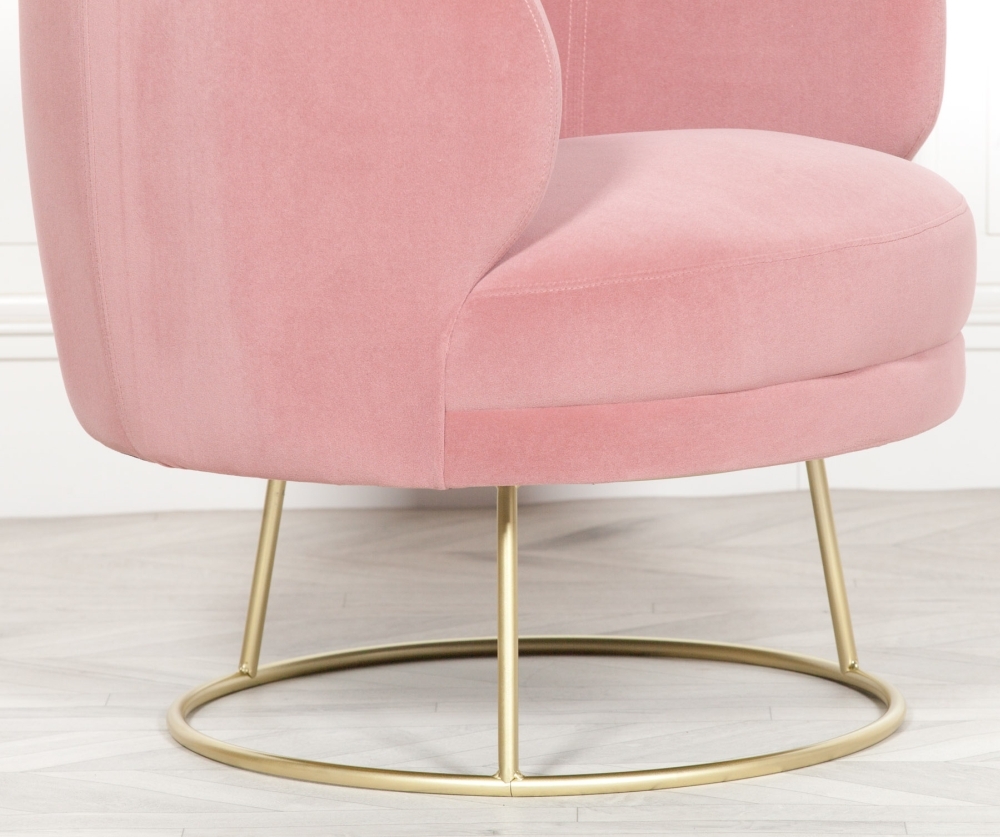 Product photograph of Deco Pink Velvet Armchair from Choice Furniture Superstore.