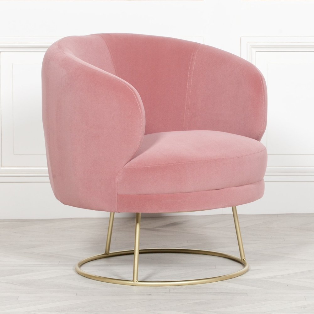 Product photograph of Deco Pink Velvet Armchair from Choice Furniture Superstore.