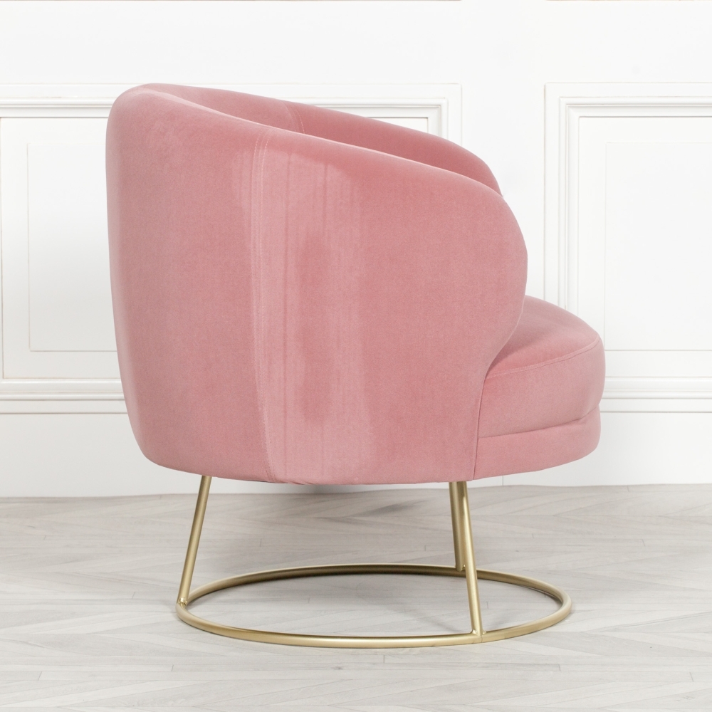 Product photograph of Deco Pink Velvet Armchair from Choice Furniture Superstore.