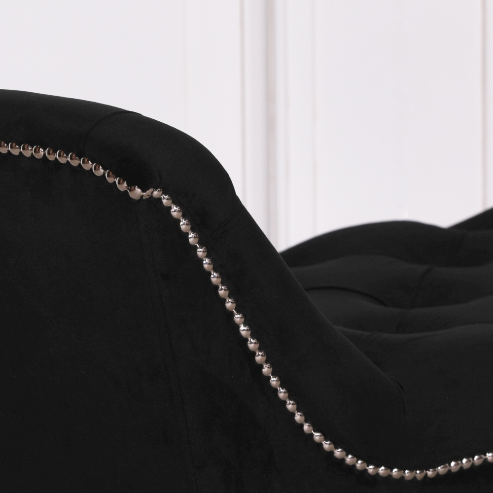 Product photograph of Black Velvet Bench from Choice Furniture Superstore.
