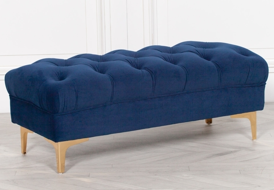 Product photograph of Velvet Tufted Ottoman Bench from Choice Furniture Superstore.