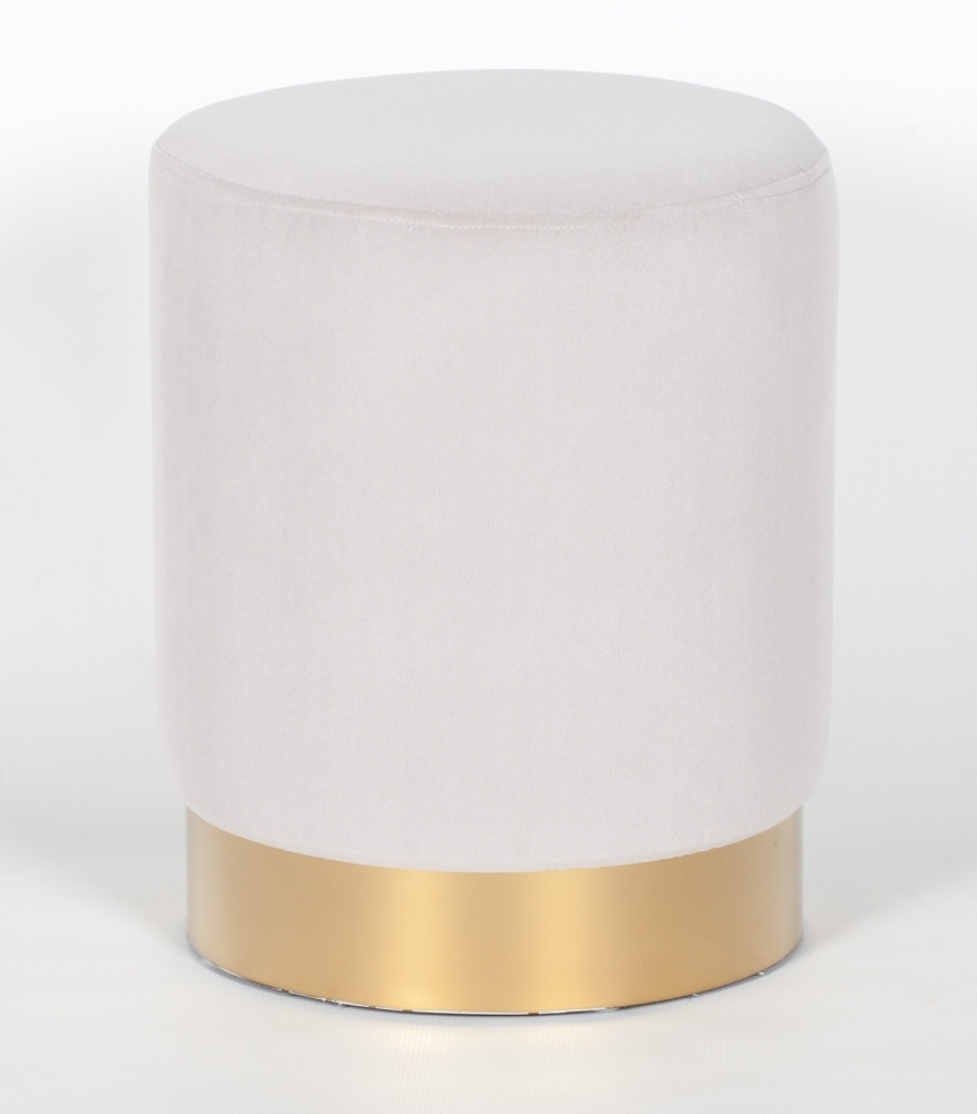 Product photograph of Grey Velvet Round Stool from Choice Furniture Superstore.