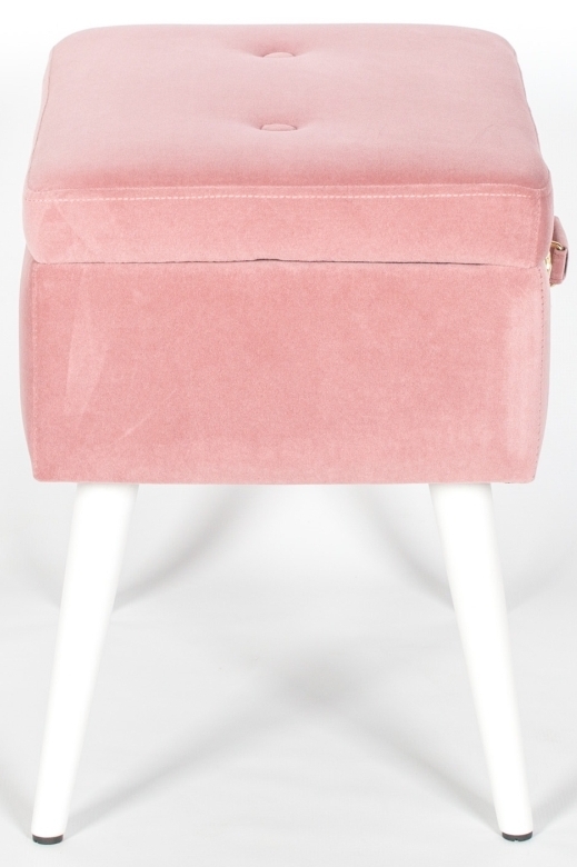 Product photograph of Pink Velvet Suitcase Stool With White Legs from Choice Furniture Superstore.