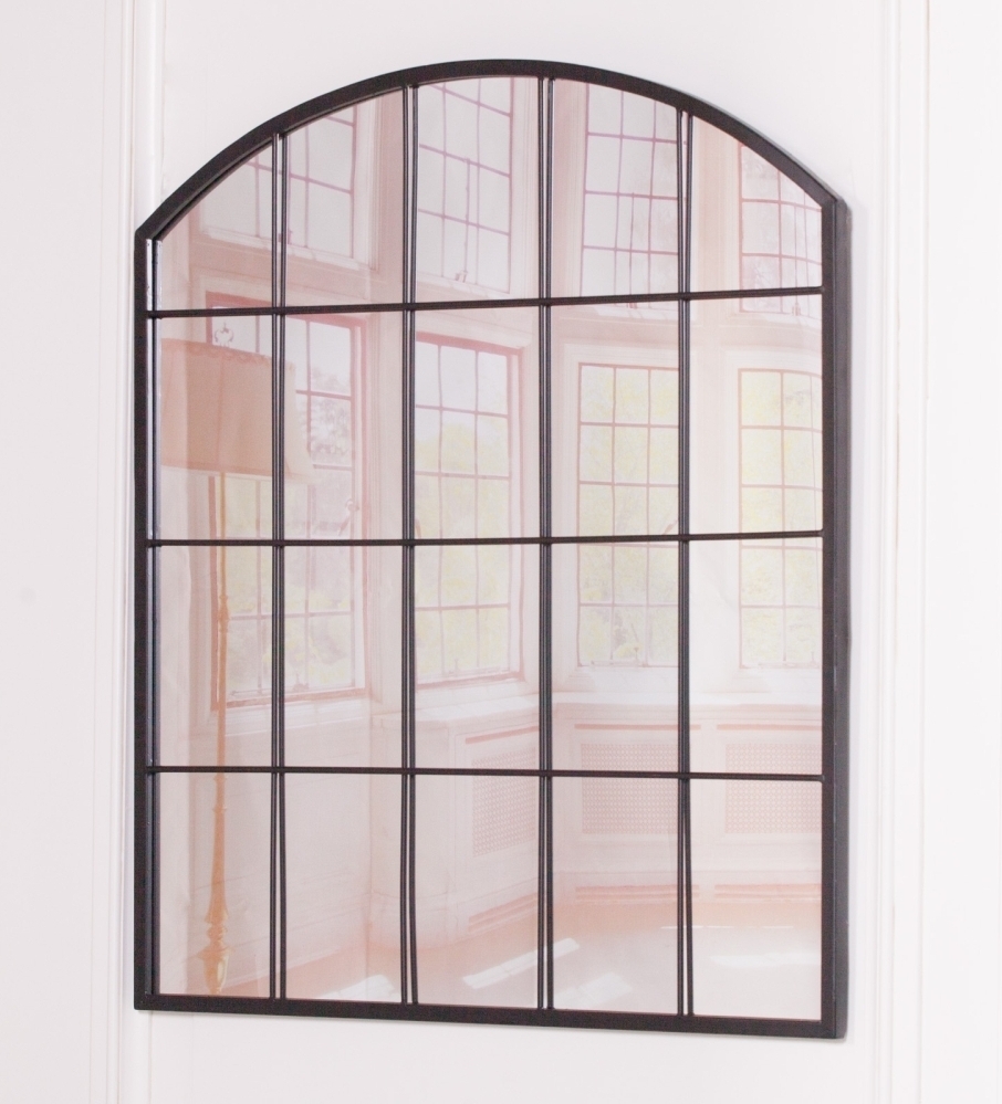 Product photograph of Black Metal Window Mirror - 76cm X 91cm from Choice Furniture Superstore.