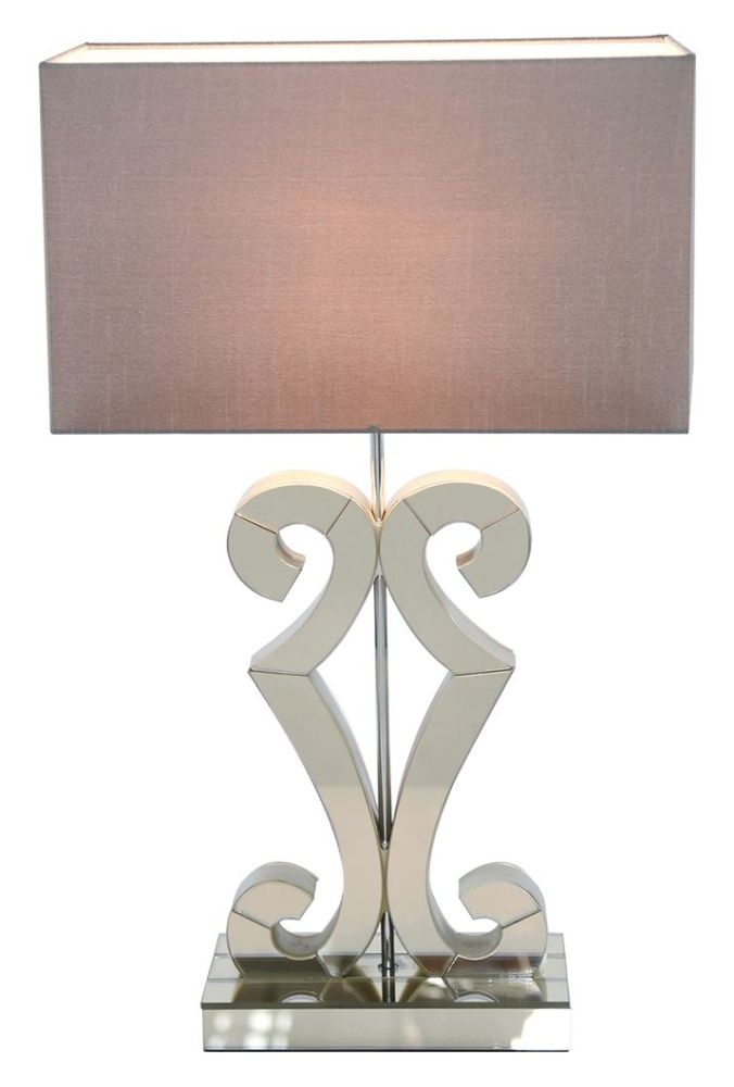 Product photograph of Adara Gold Glass Table Lamp With Grey Shade from Choice Furniture Superstore.