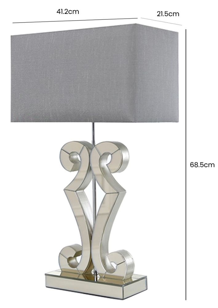 Product photograph of Adara Gold Glass Table Lamp With Grey Shade from Choice Furniture Superstore.