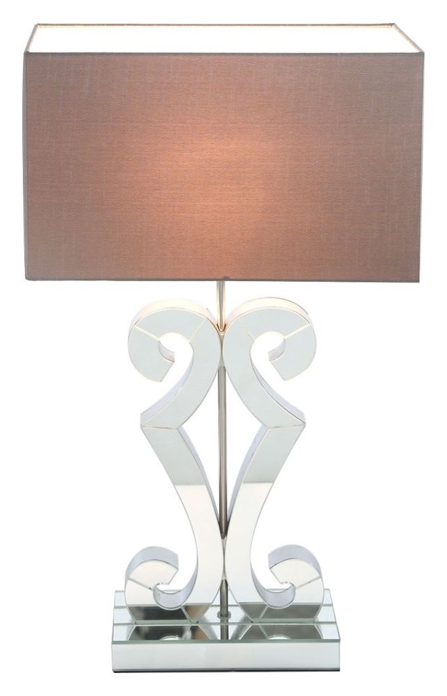 Product photograph of Adara Clear Glass Table Lamp With Grey Shade from Choice Furniture Superstore.