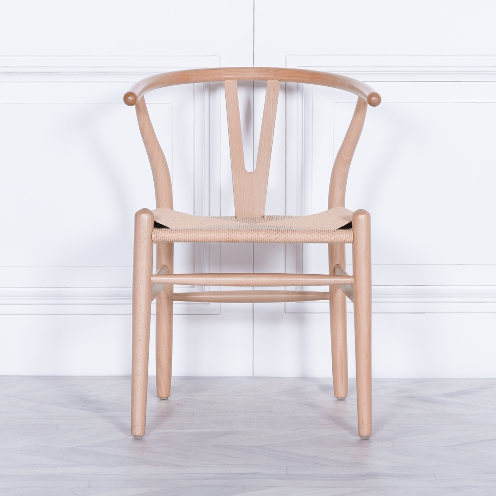 Product photograph of Simons Natural Wooden Dining Chair Sold In Pairs from Choice Furniture Superstore.