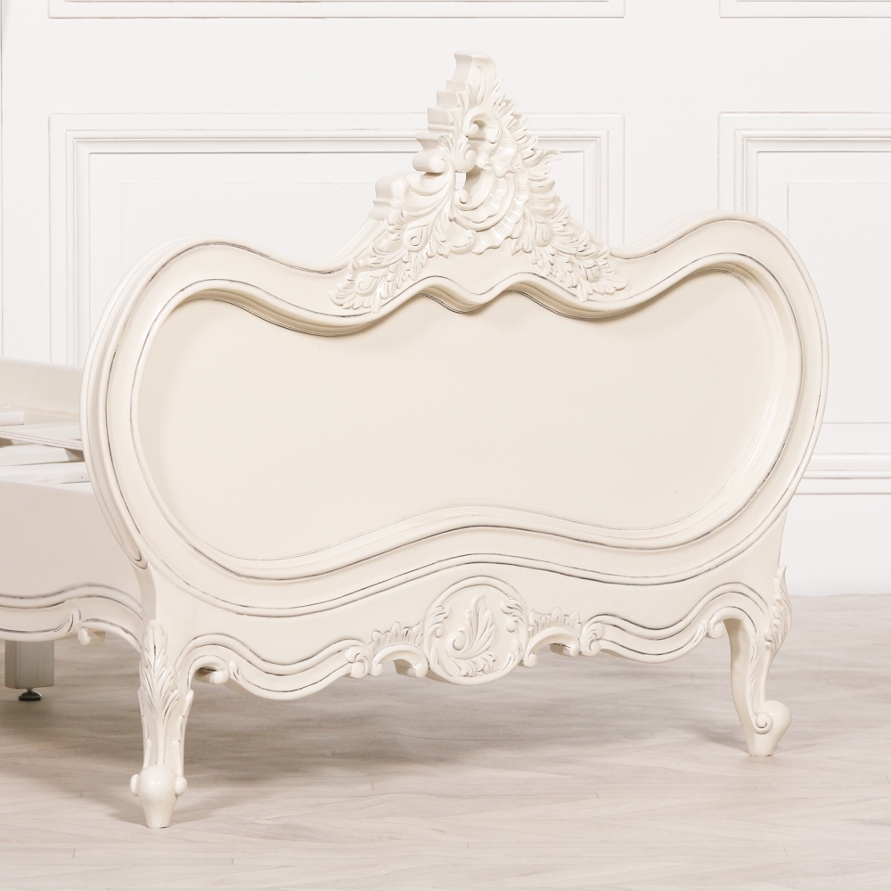 Product photograph of French Lomira Cream Bed from Choice Furniture Superstore.