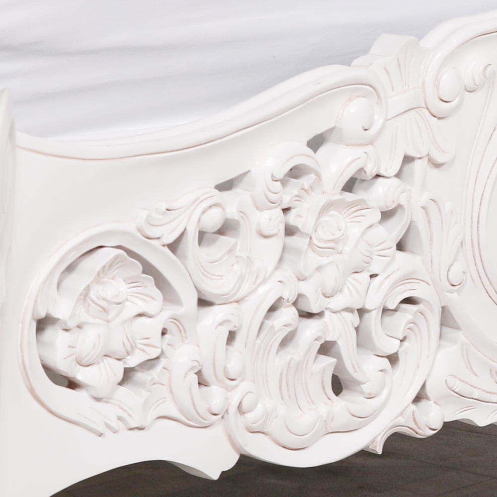 Product photograph of French Style Horatio White Carved Bed from Choice Furniture Superstore.