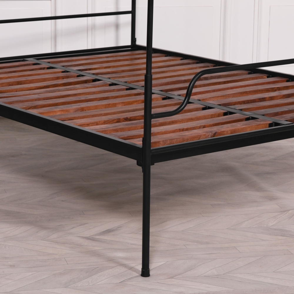 Product photograph of Black Iron 5ft King Size Poster Bed from Choice Furniture Superstore.