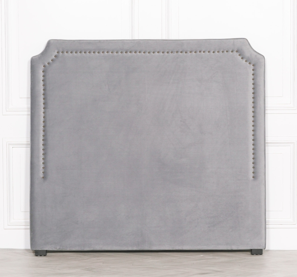 Product photograph of Grey Velvet 5ft King Size Headboard from Choice Furniture Superstore.