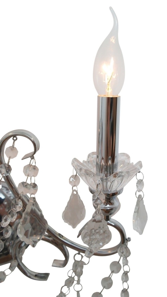 Product photograph of Chrome 2 Branch Cut Glass Chandelier Wall Light from Choice Furniture Superstore.