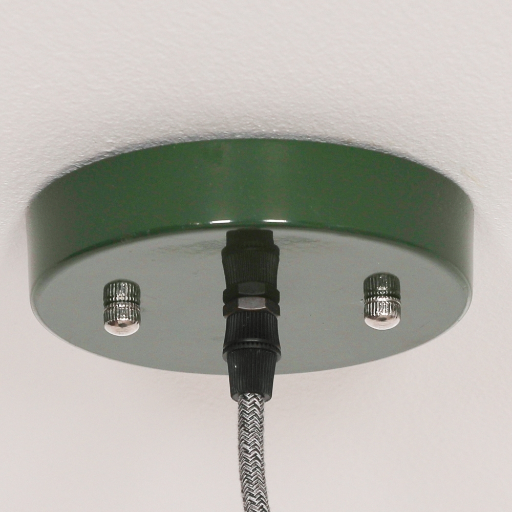 Product photograph of Factory Style 46cm British Green Dubois Painted Pendant Light from Choice Furniture Superstore.