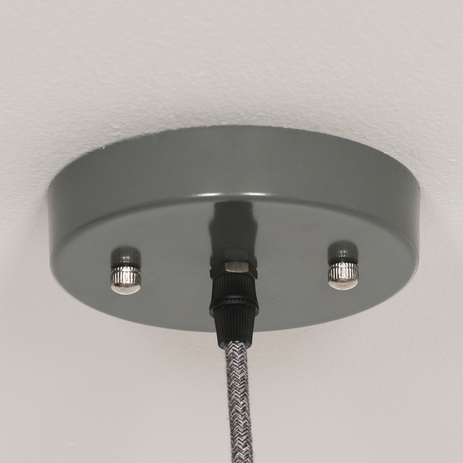 Product photograph of Factory Style 46cm Grey Enamel Painted Pendant Light from Choice Furniture Superstore.