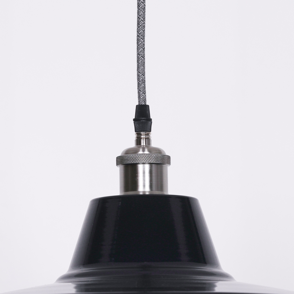 Product photograph of Factory Style 46cm Royal Blue Enamel Painted Pendant Light from Choice Furniture Superstore.