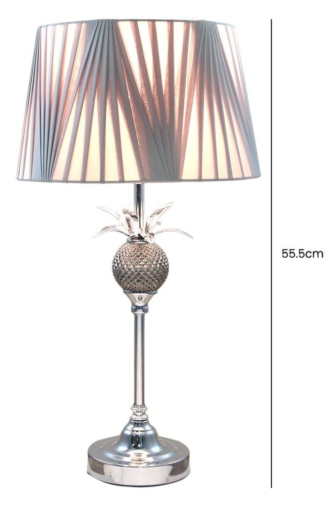 Product photograph of Value Pineapple Table Lamp With Light Grey Shade Set Of 2 from Choice Furniture Superstore.