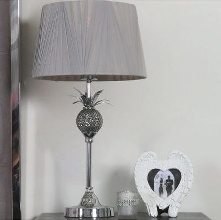 Product photograph of Value Pineapple Table Lamp With Light Grey Shade Set Of 2 from Choice Furniture Superstore.