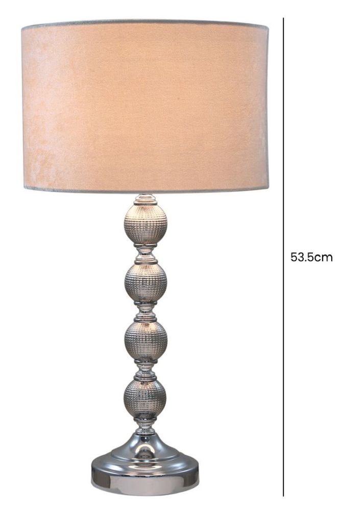 Product photograph of Value Four Ceramic Ball Table Lamp With Ivory Velvet Shade Set Of 2 from Choice Furniture Superstore.