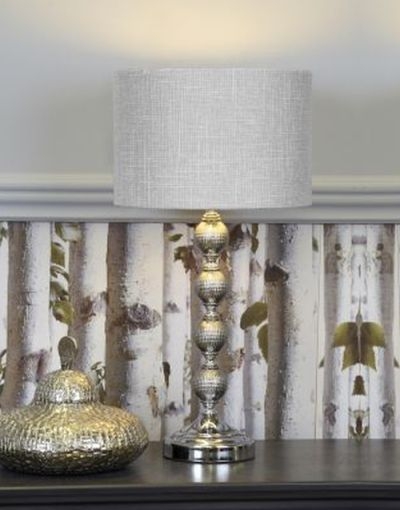 Product photograph of Value Four Ceramic Ball Table Lamp With Ivory Velvet Shade Set Of 2 from Choice Furniture Superstore.