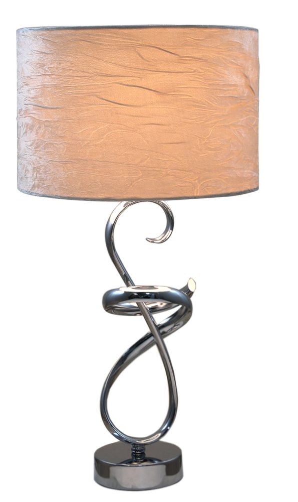 Product photograph of Value Swirl Metal Table Lamp With Ivory Shade Set Of 2 from Choice Furniture Superstore.