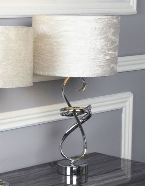 Product photograph of Value Swirl Metal Table Lamp With Ivory Shade Set Of 2 from Choice Furniture Superstore.