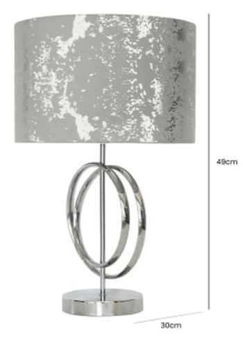 Product photograph of Chrome Circle Design Table Lamp With Silver Shade Set Of 2 from Choice Furniture Superstore.