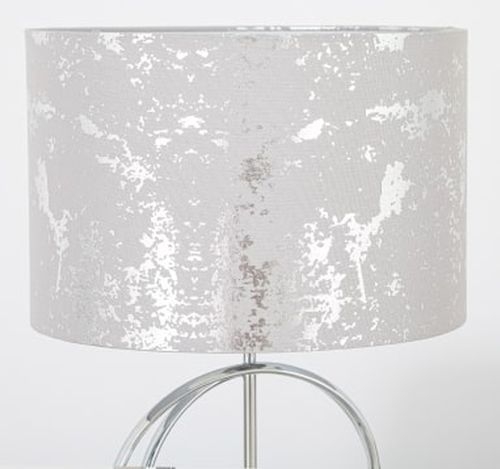 Product photograph of Chrome Circle Design Table Lamp With Silver Shade Set Of 2 from Choice Furniture Superstore.