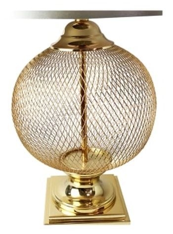 Product photograph of Gold Wire Mesh Table Lamp With Champaign Shades from Choice Furniture Superstore.
