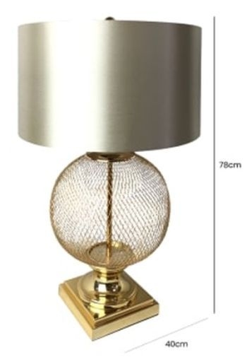 Product photograph of Gold Wire Mesh Table Lamp With Champaign Shades from Choice Furniture Superstore.