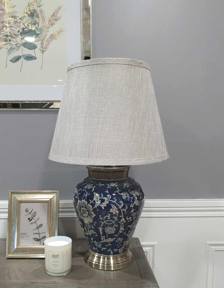 Product photograph of Mindy Brownes Tessa Blue Floral Ceramic Table Lamp from Choice Furniture Superstore.
