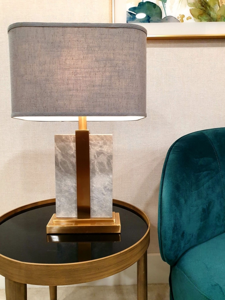 Product photograph of Mindy Brownes Charleston Grey Marble Table Lamp from Choice Furniture Superstore.