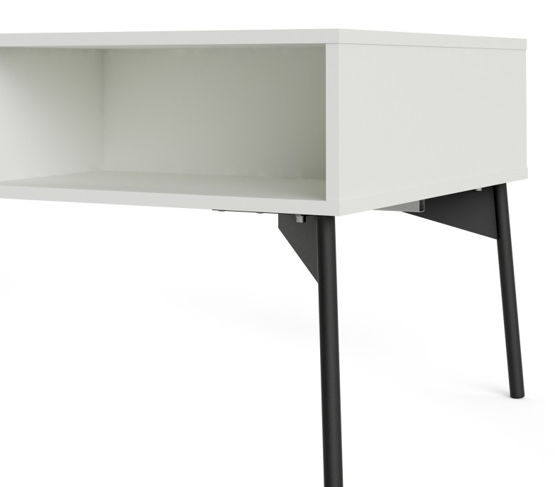 Product photograph of Fur White 1 Drawer Coffee Table from Choice Furniture Superstore.