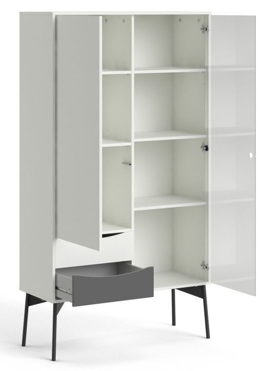 Product photograph of Fur China Cabinet 1 Door 1 Glass Door 2 Drawer from Choice Furniture Superstore.