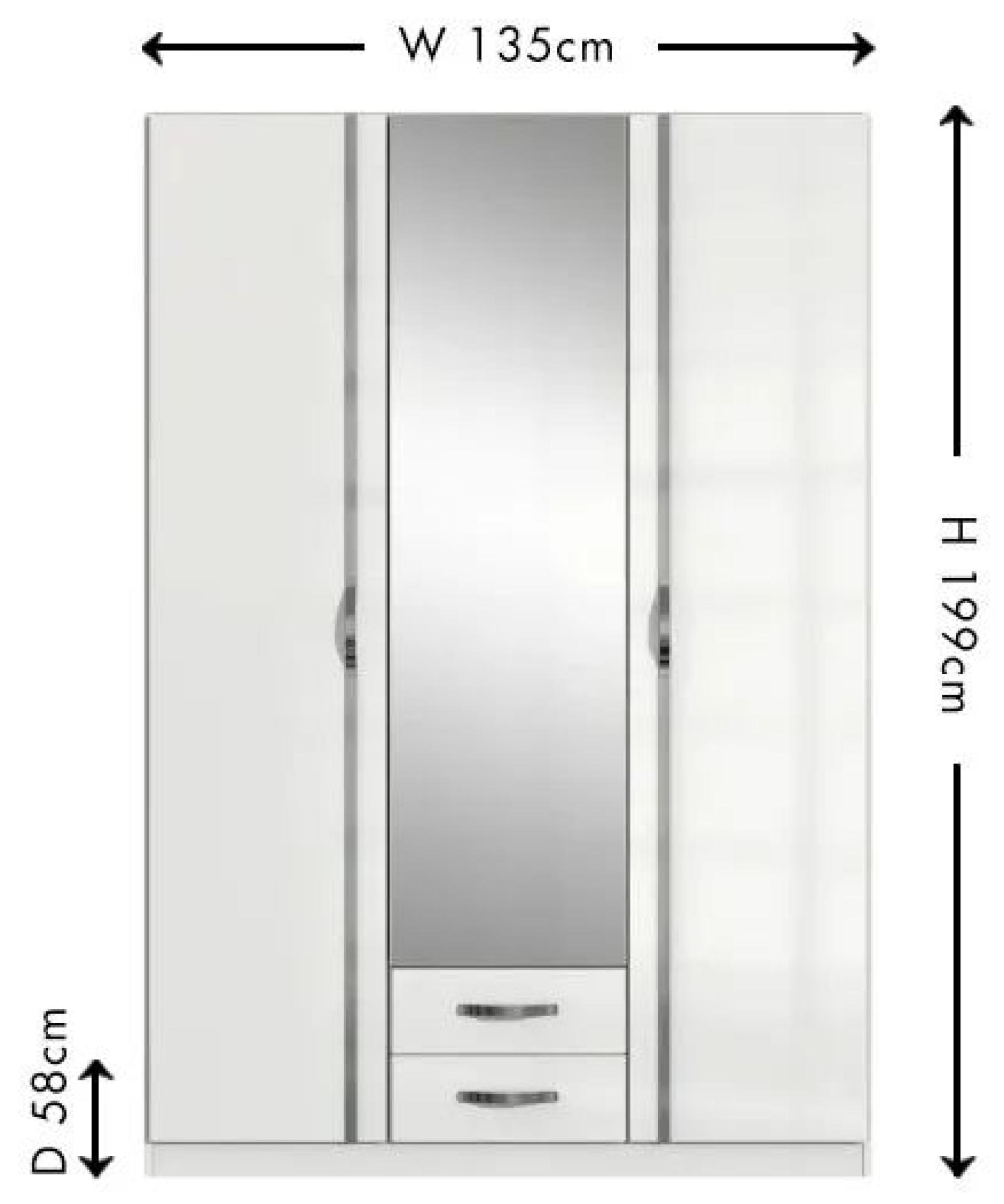 Product photograph of In Stock Trio 3 Door Combi Wardrobe from Choice Furniture Superstore.