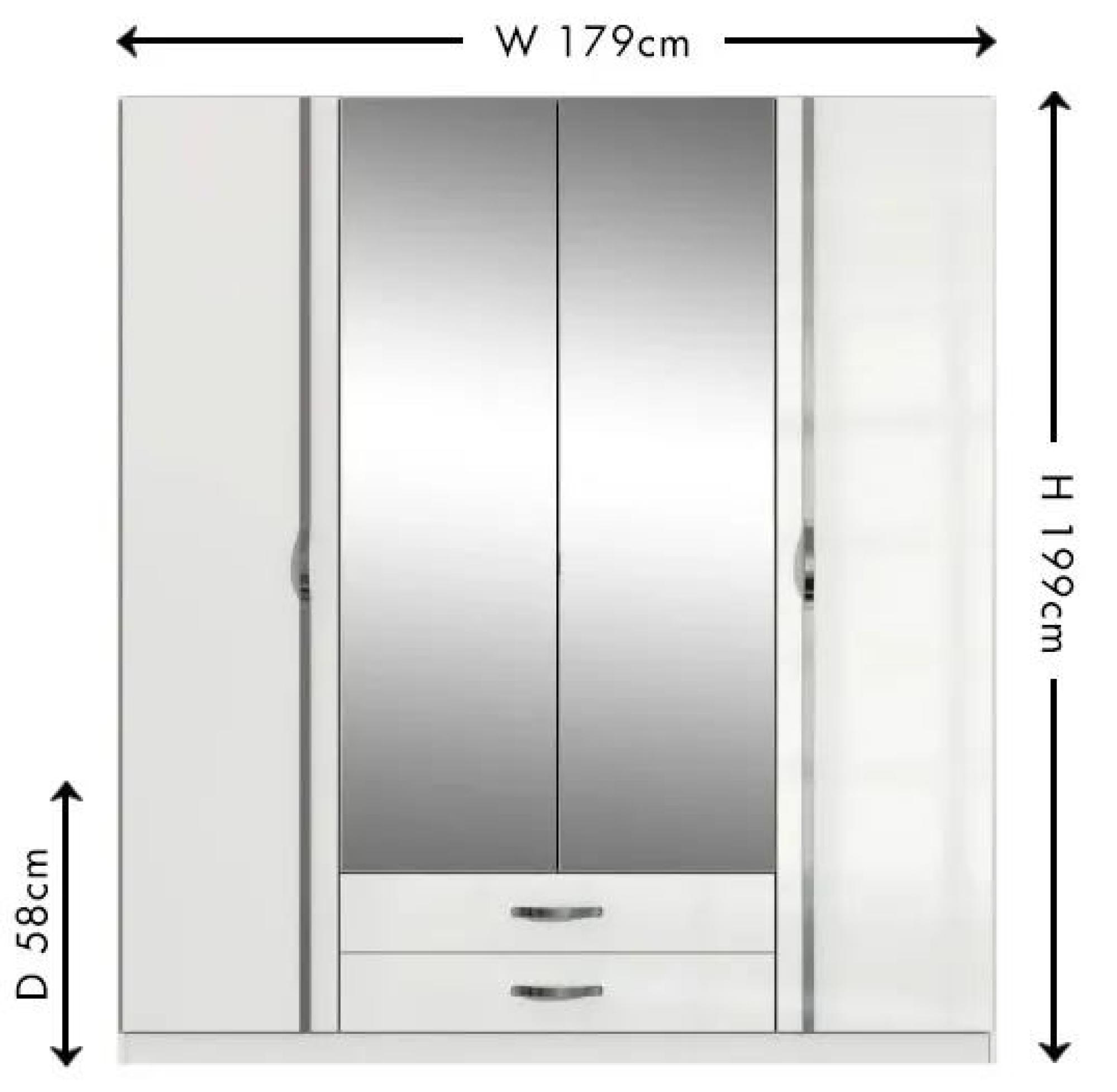 Product photograph of In Stock Trio 4 Door Combi Wardrobe from Choice Furniture Superstore.