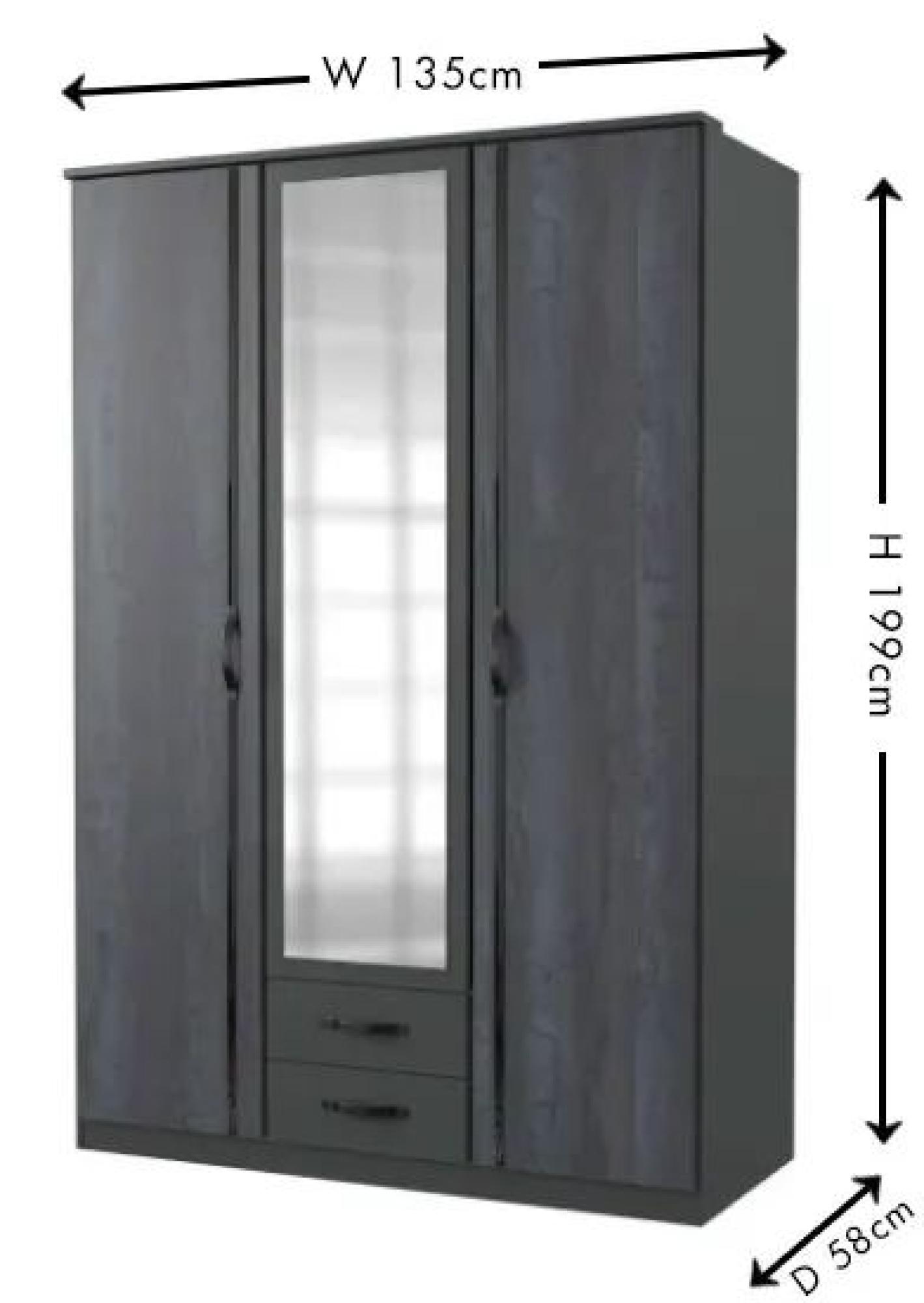 Product photograph of Duo2 3 Door Combi Wardrobe from Choice Furniture Superstore.