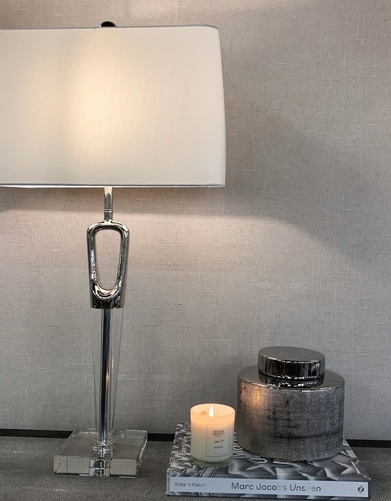 Product photograph of Mindy Brownes Maren Chrome Table Lamp from Choice Furniture Superstore.