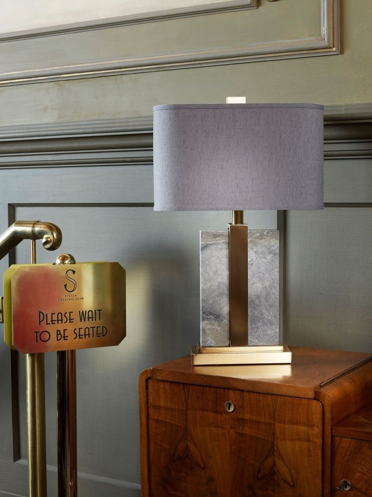 Product photograph of Mindy Brownes Savannah Grey Marble Table Lamp from Choice Furniture Superstore.